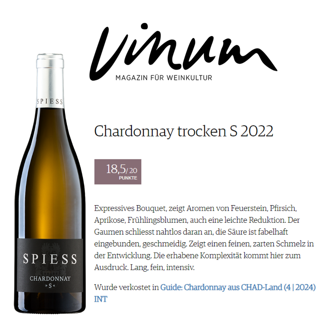 Platz 4 im Vinum Weinmagazin für Chardonnay >>S<<